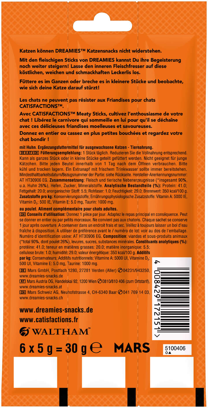 Dreamies Katzenleckerli Meaty Sticks Huhn